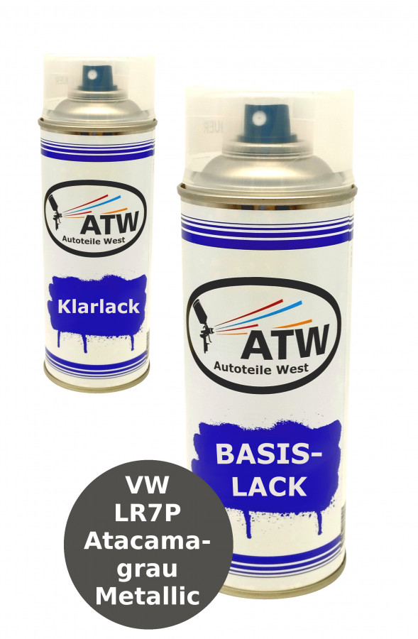 Autolack für VW LR7P Atacamagrau Metallic+400ml Klarlack Set